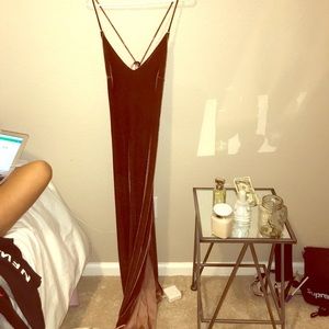 Velvet muave long dress